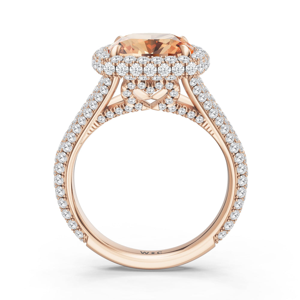 The Viridalis Ring with Created Morganite Cut Diamond in 14KT Rose Gold view 2
