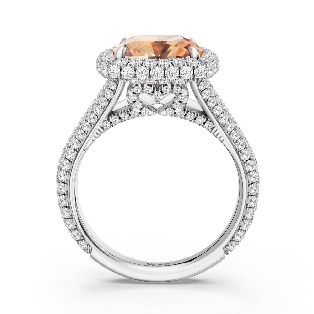 The Viridalis Ring with Created Morganite Cut Diamond in 14KT Platinum view 2
