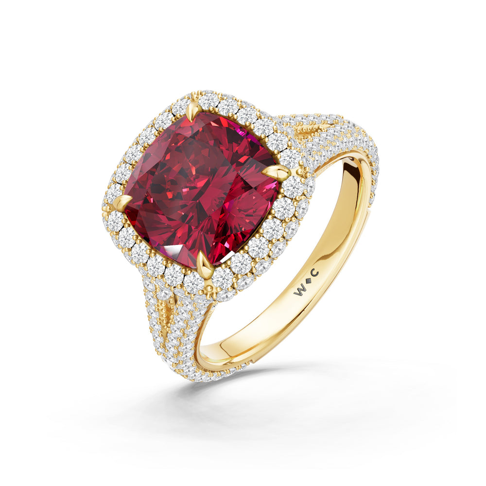 The Viridalis Ring with 9X9 MM Cut Diamond in 14KT Yellow Gold view 3
