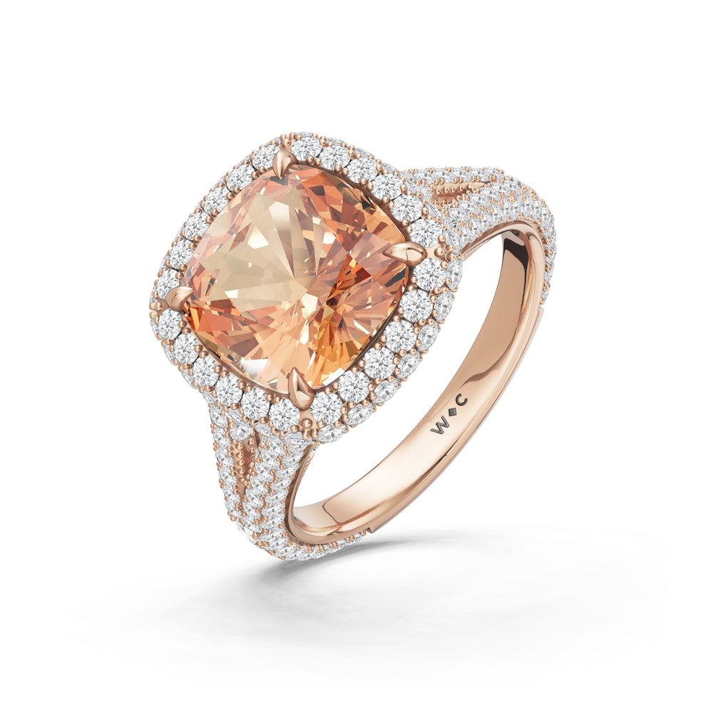 The Viridalis Ring with 9X9 MM Cut Diamond in 14KT Rose Gold view 3

