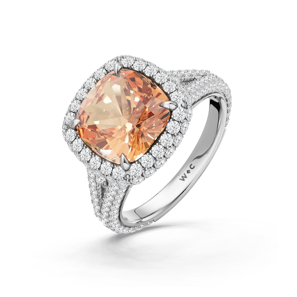 The Viridalis Ring with Created Morganite Cut Diamond in 14KT Platinum view 3

