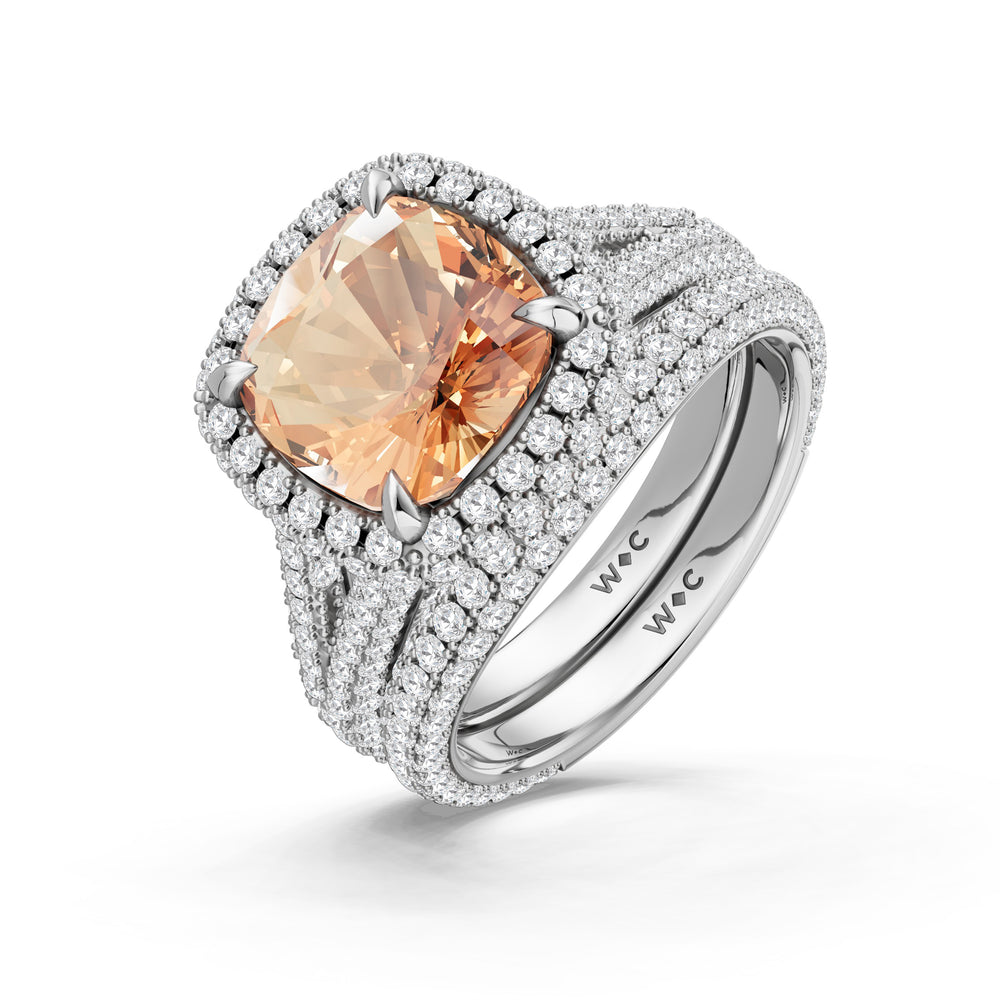 The Viridalis Ring with Created Morganite Cut Diamond in 14KT Platinum view 4
