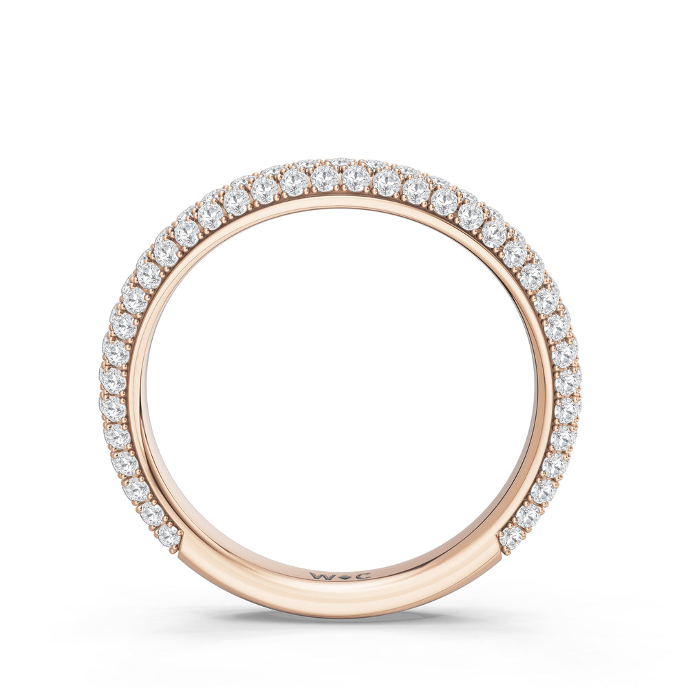 The Viridalis Diamond Wedding Band with Created Ruby Cut Diamond in 14KT Rose Gold view 2

