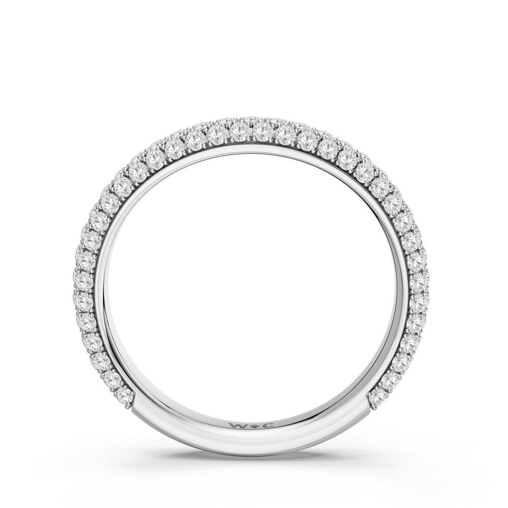 The Viridalis Diamond Wedding Band with Created Morganite Cut Diamond in 14KT Platinum view 2
