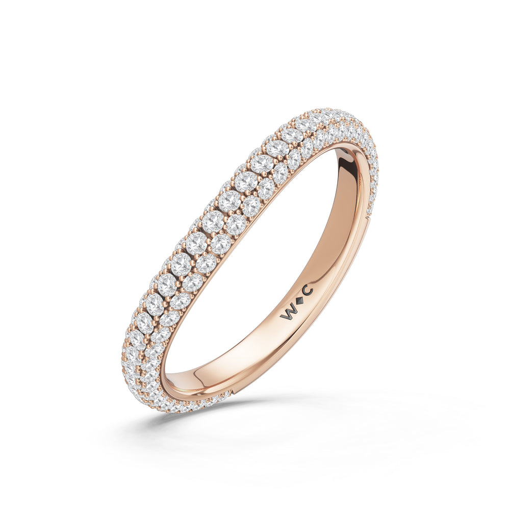 The Viridalis Diamond Wedding Band with Created Ruby Cut Diamond in 14KT Rose Gold view 4
