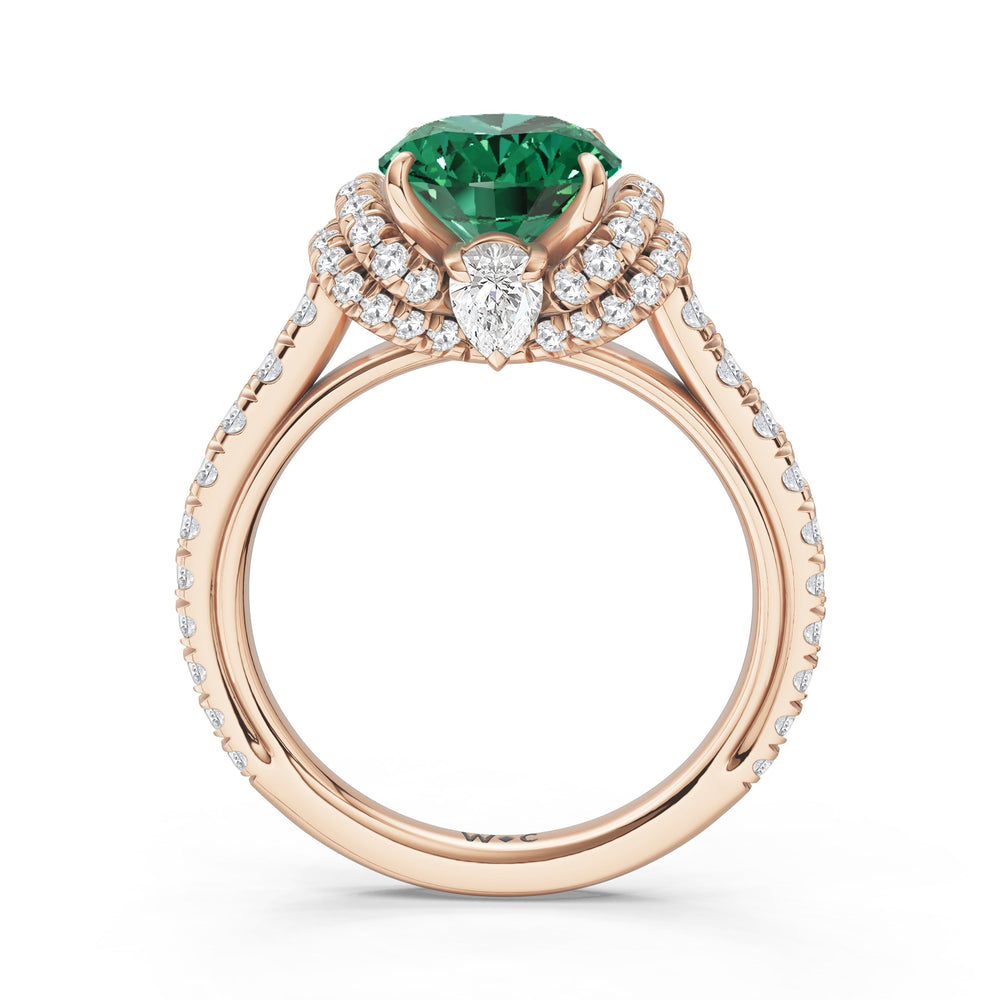 The Aurielle Ring with Created Emerald Cut Diamond in 14KT Rose Gold view 2
