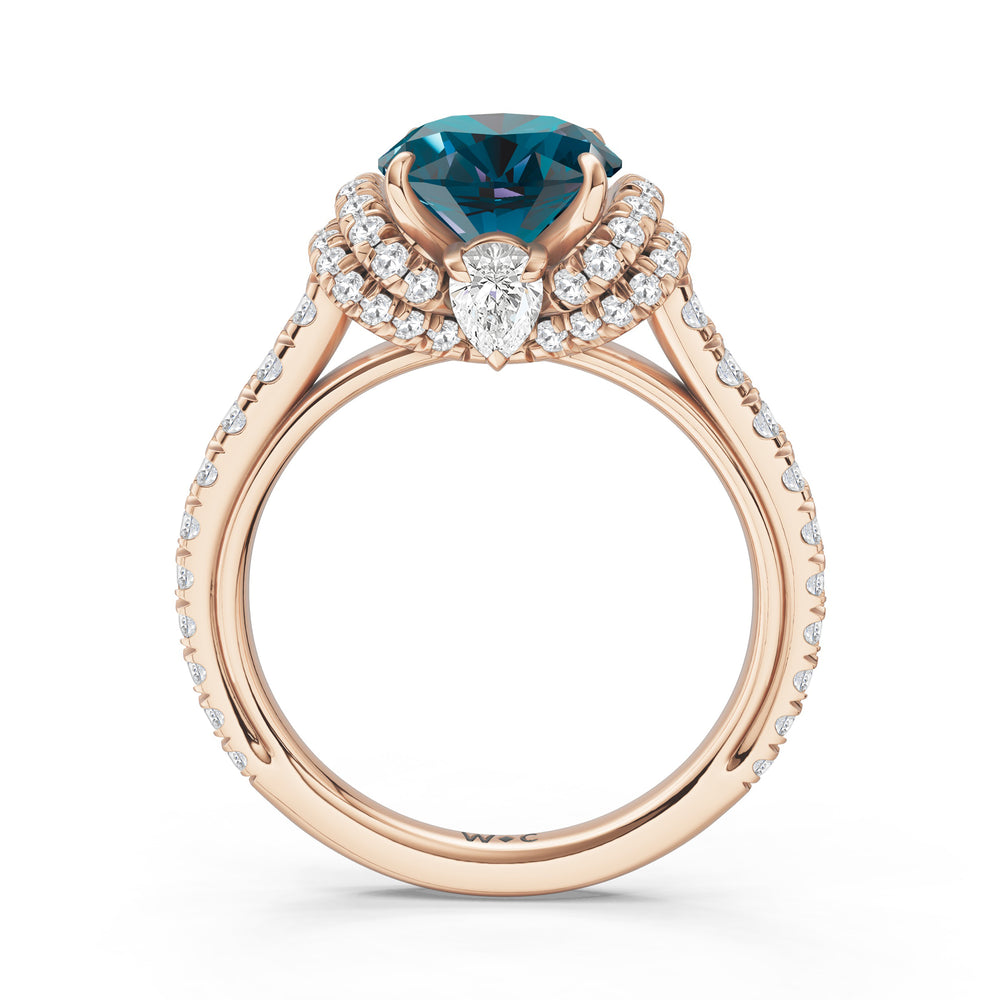 The Aurielle Ring with 10X8 MM Cut Diamond in 14KT Rose Gold view 2

