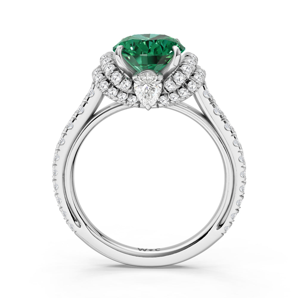 The Aurielle Ring with 10X8 MM Cut Diamond in 14KT Platinum view 2
