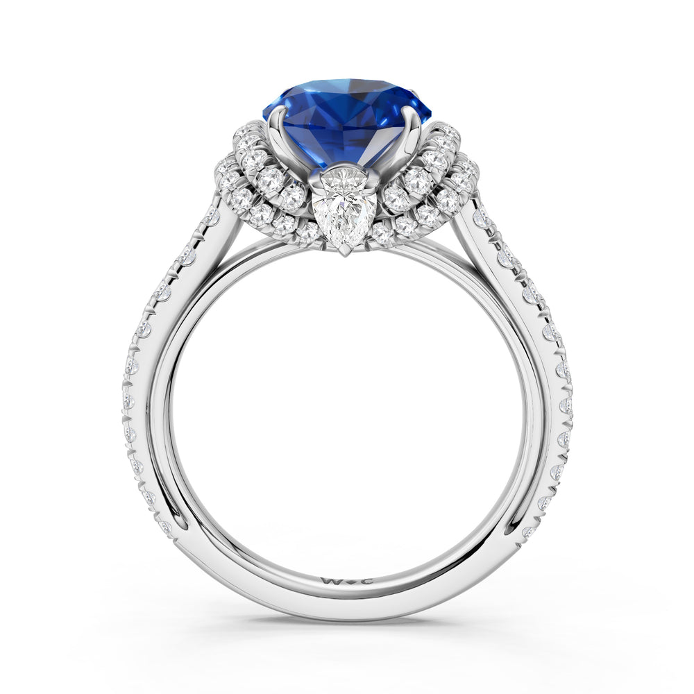 The Aurielle Ring with 10X8 MM Cut Diamond in 14KT Platinum view 2
