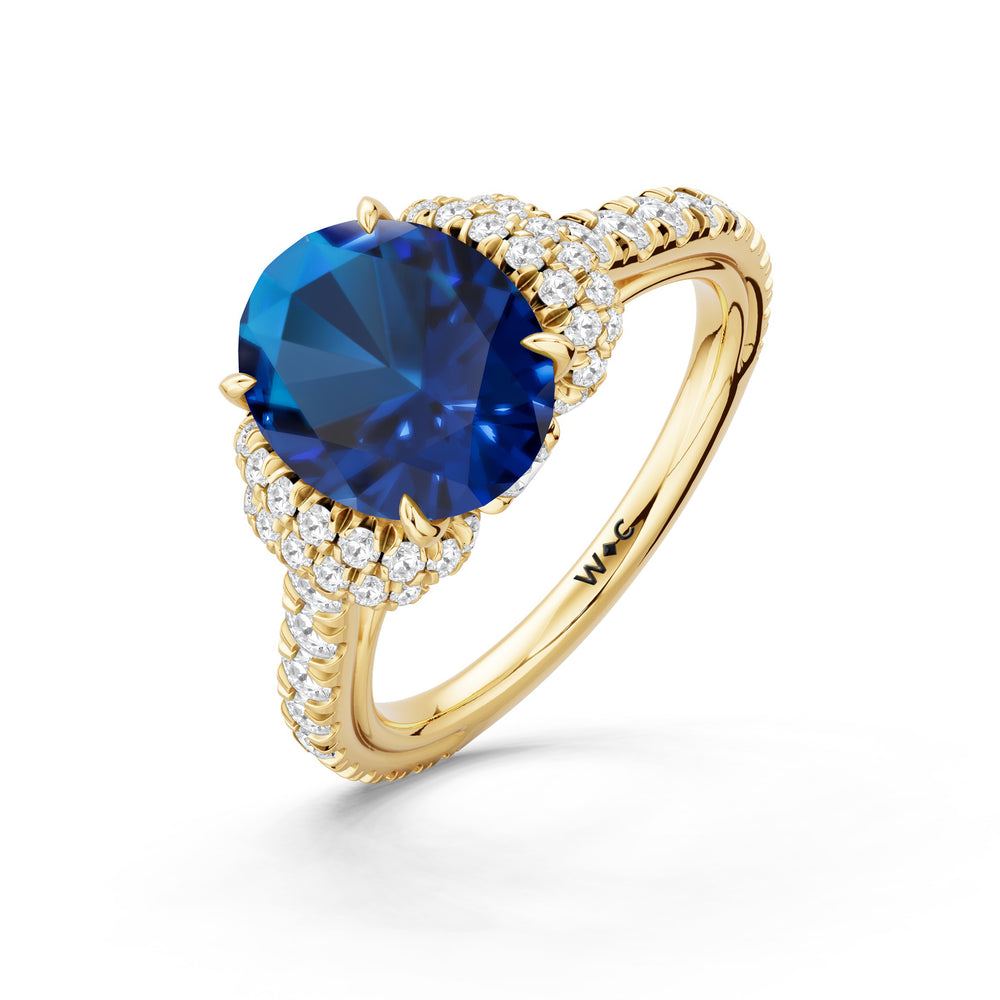 The Aurielle Ring with 10X8 MM Cut Diamond in 14KT Yellow Gold view 3
