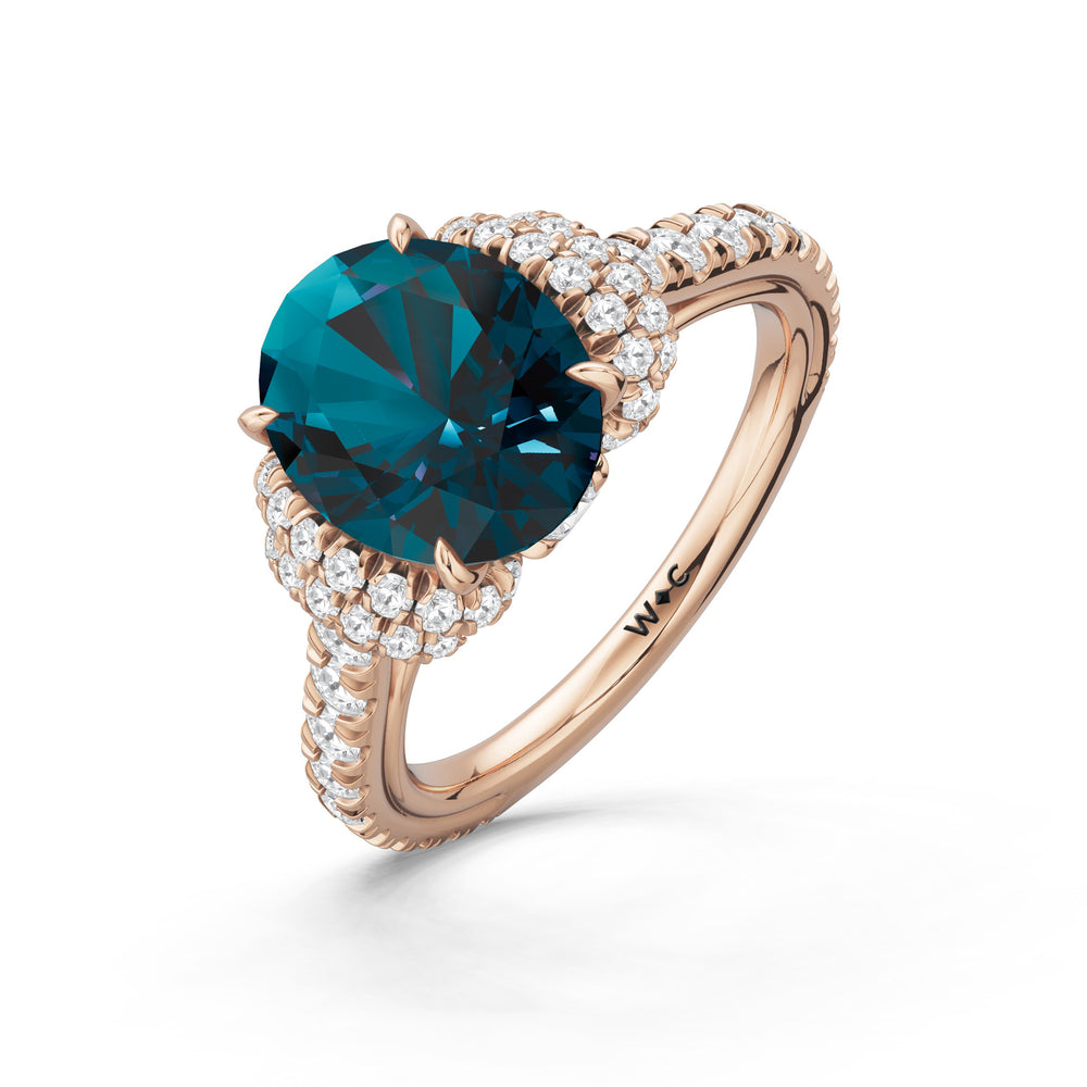 The Aurielle Ring with 10X8 MM Cut Diamond in 14KT Rose Gold view 3
