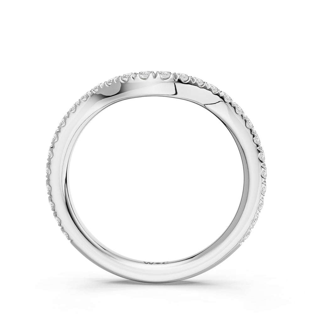 The Aurielle Diamond Wedding Band with Created Ruby Cut Diamond in 14KT Platinum view 2
