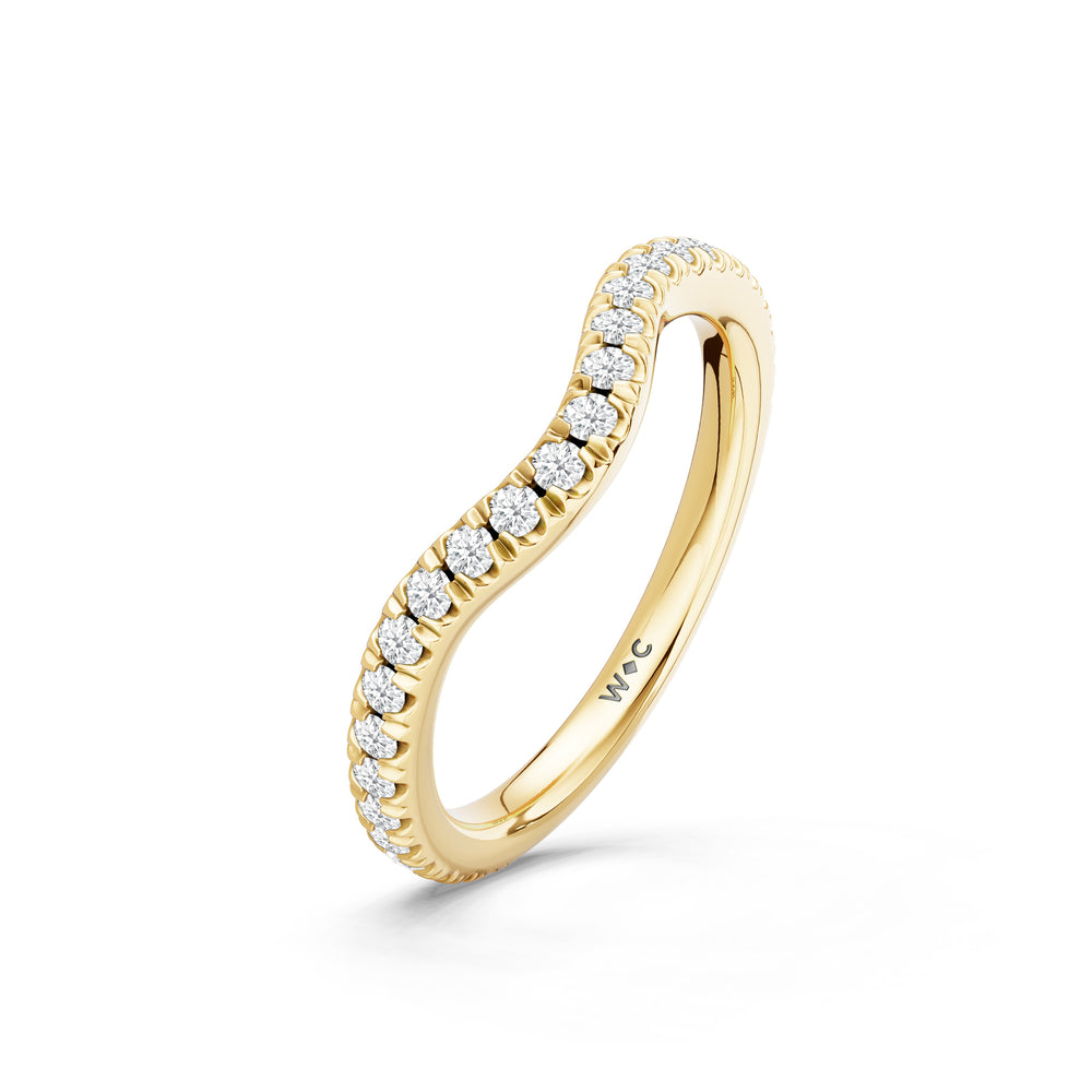 The Aurielle Diamond Wedding Band with Created Morganite Cut Diamond in 14KT Yellow Gold view 4
