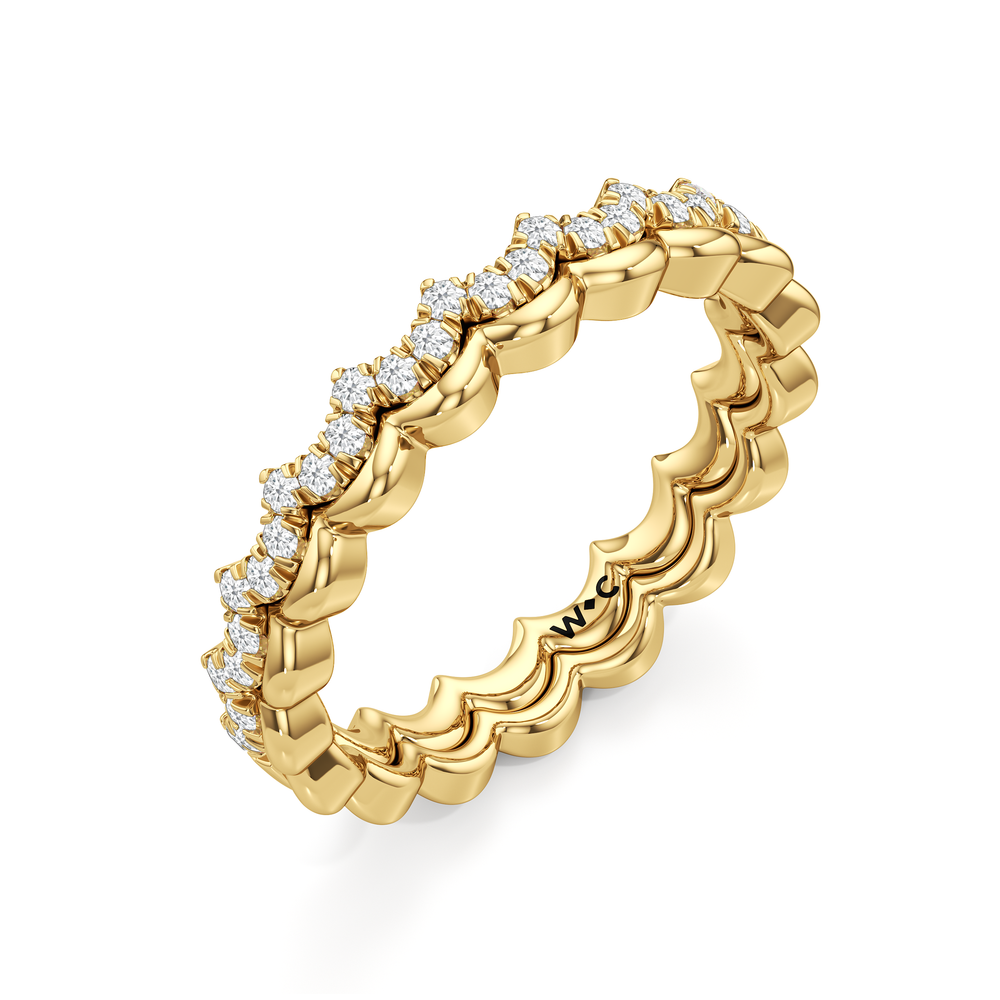 The Blair Ring Set with 18K Yellow Gold Vermeil / 1/5 / 6.5 Cut Diamond in 14KT 18K Yellow Gold Vermeil / 1/5 / 6.5 view 3

