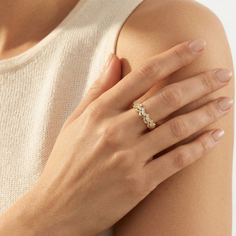 Model Wearing The Blair Ring Set view