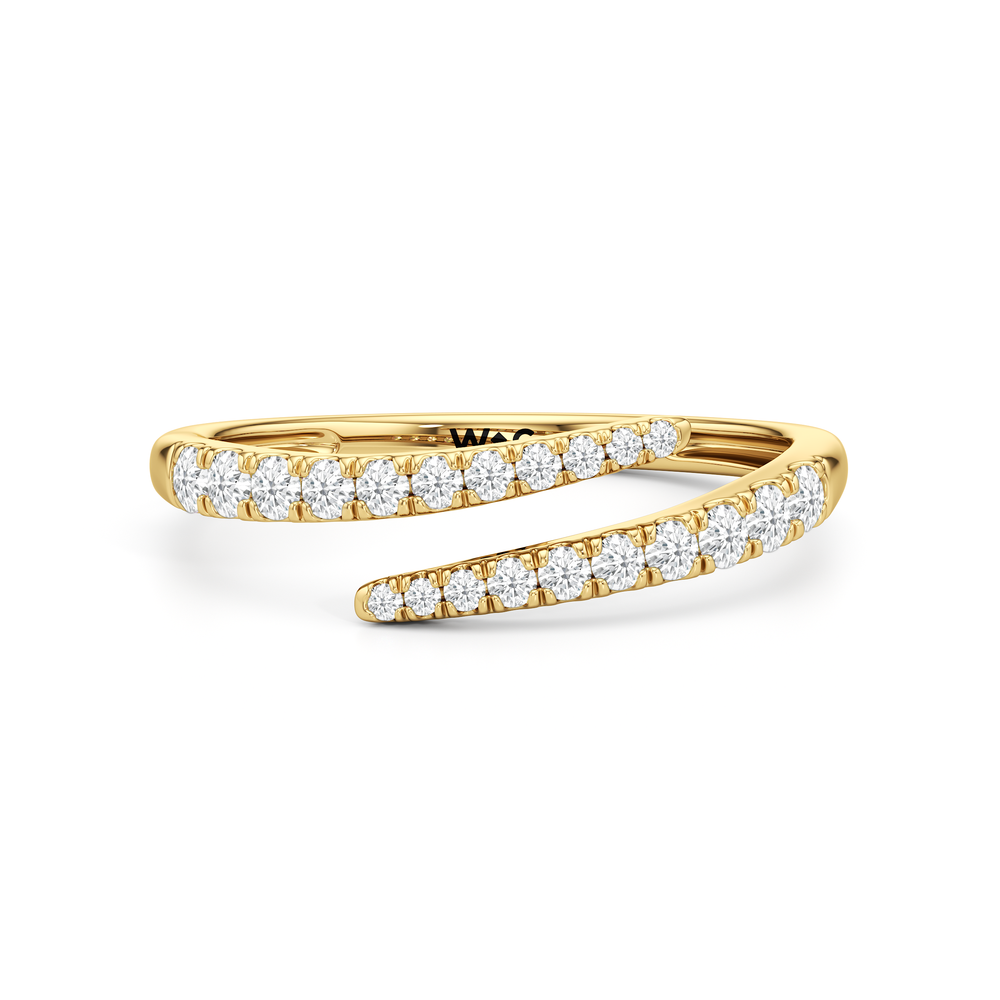 The Abigail Cross Over Ring with 14KT Yellow Gold / 1/4 / 6.5 Cut Diamond in 14KT Yellow Gold / 1/4 / 6.5 view 1
