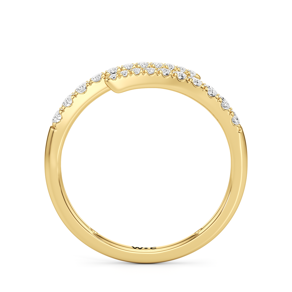 The Abigail Cross Over Ring with 14KT Yellow Gold / 1/4 / 6 Cut Diamond in 14KT Yellow Gold / 1/4 / 6 view 4
