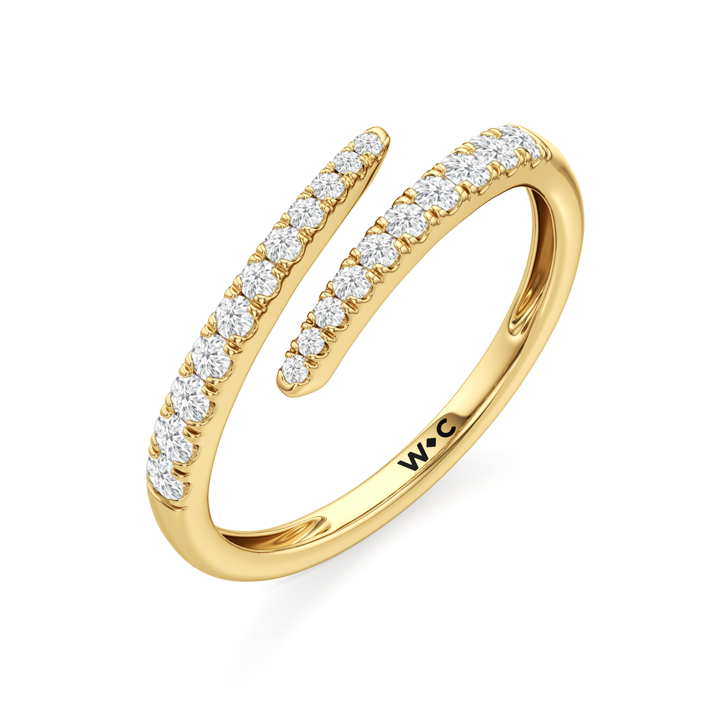The Abigail Cross Over Ring with 14KT Yellow Gold / 1/4 / 6.5 Cut Diamond in 14KT Yellow Gold / 1/4 / 6.5 view 5
