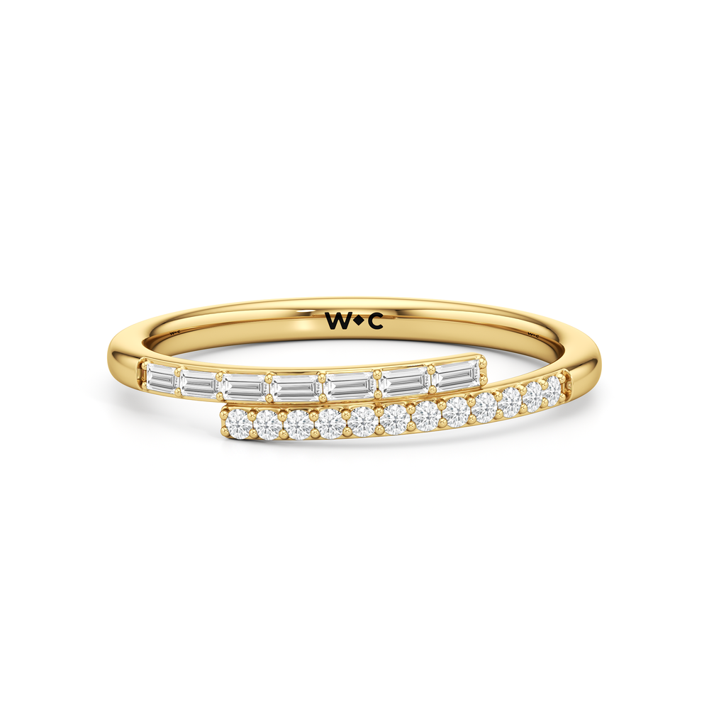 The Juliet Crossover Ring with 18K Yellow Gold Vermeil / 1/5 / 6 Cut Diamond in 14KT 18K Yellow Gold Vermeil / 1/5 / 6 view 1
