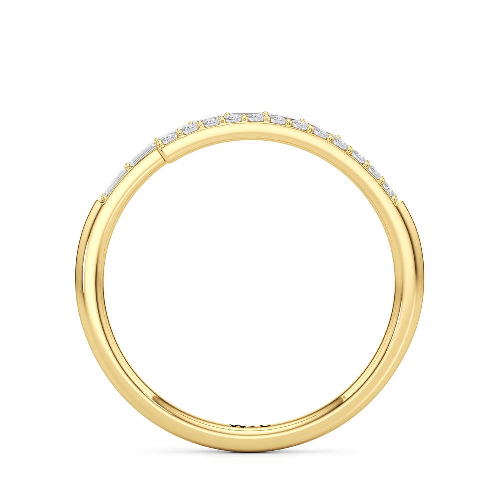 The Juliet Crossover Ring with 18K Yellow Gold Vermeil / 1/5 / 6.5 Cut Diamond in 14KT 18K Yellow Gold Vermeil / 1/5 / 6.5 view 2

