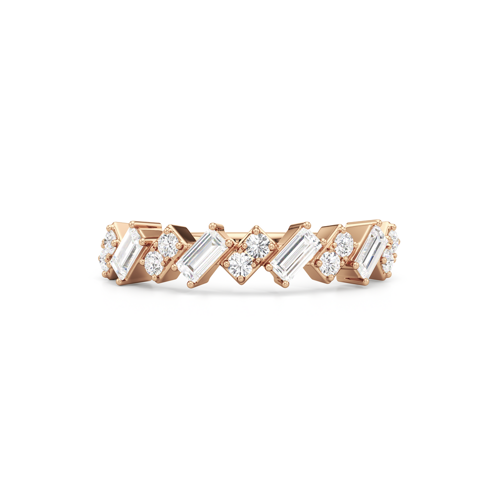 The Demi Ring with 14KT Rose Gold / Lab / 3/4 Cut Diamond in 14KT Rose Gold / Lab / 3/4 view 1
