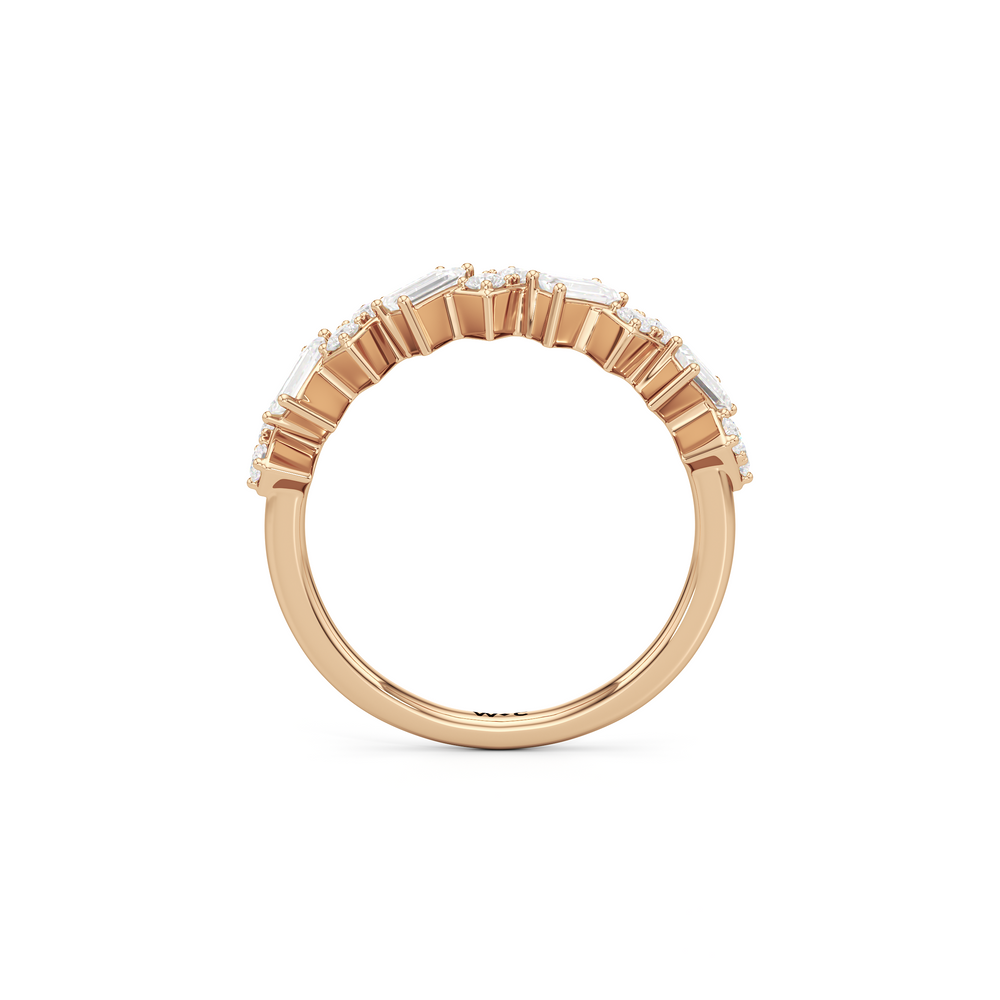 The Demi Ring with 14KT Rose Gold / Lab / 3/4 Cut Diamond in 14KT Rose Gold / Lab / 3/4 view 2
