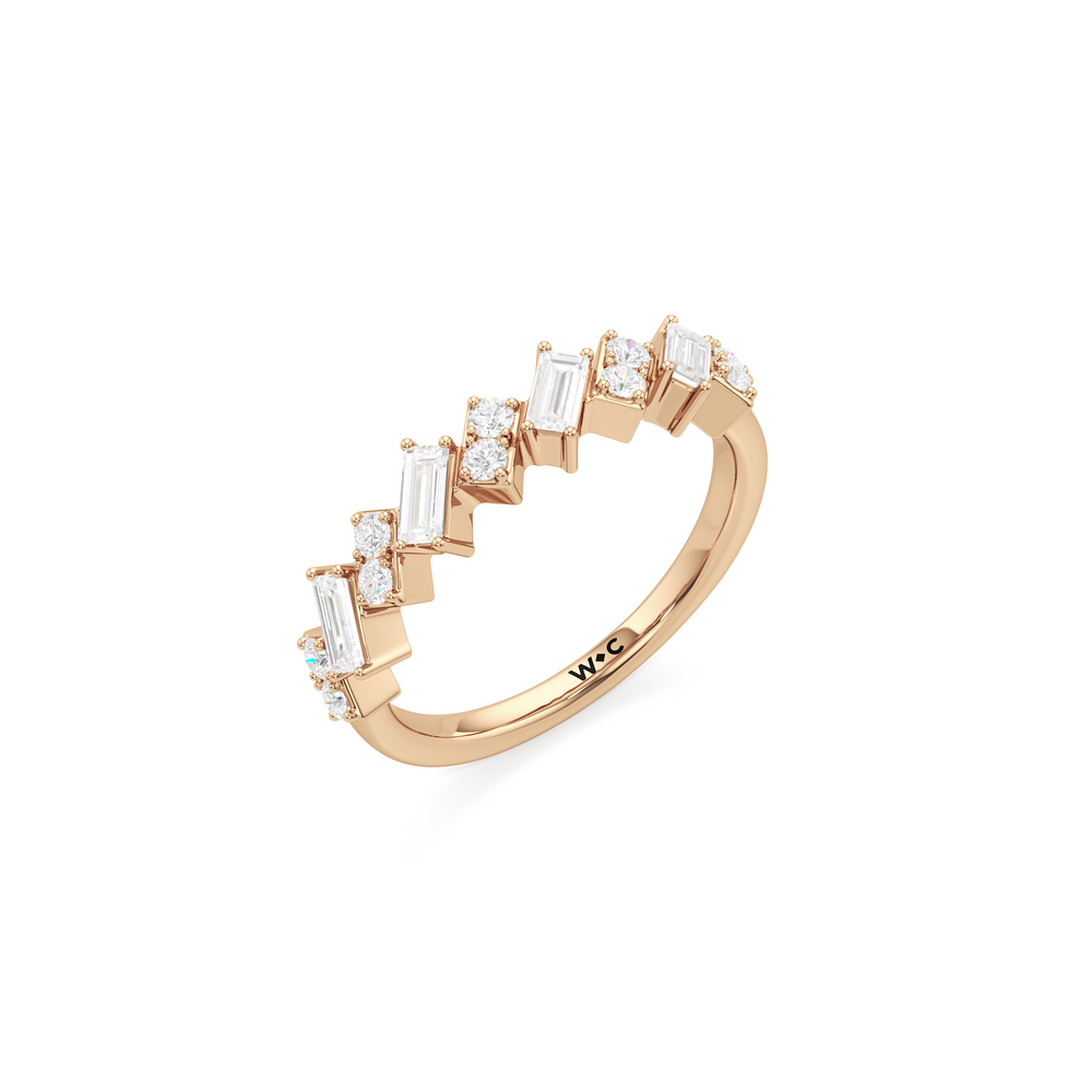 The Demi Ring with 14KT Rose Gold / Lab / 3/4 Cut Diamond in 14KT Rose Gold / Lab / 3/4 view 3
