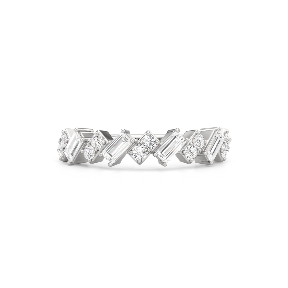 The Demi Ring with 14KT White Gold / Lab / 3/4 Cut Diamond in 14KT White Gold / Lab / 3/4 view 1
