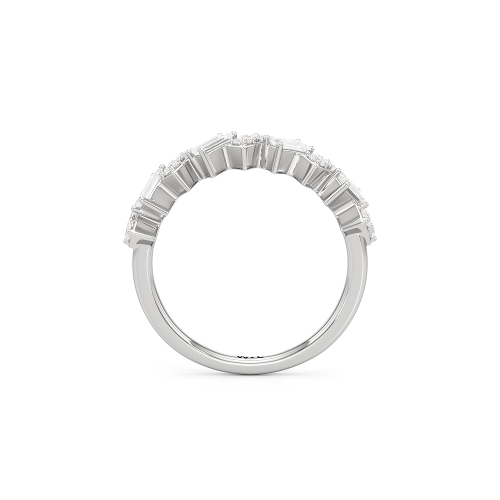 The Demi Ring with 14KT White Gold / Lab / 3/4 Cut Diamond in 14KT White Gold / Lab / 3/4 view 2
