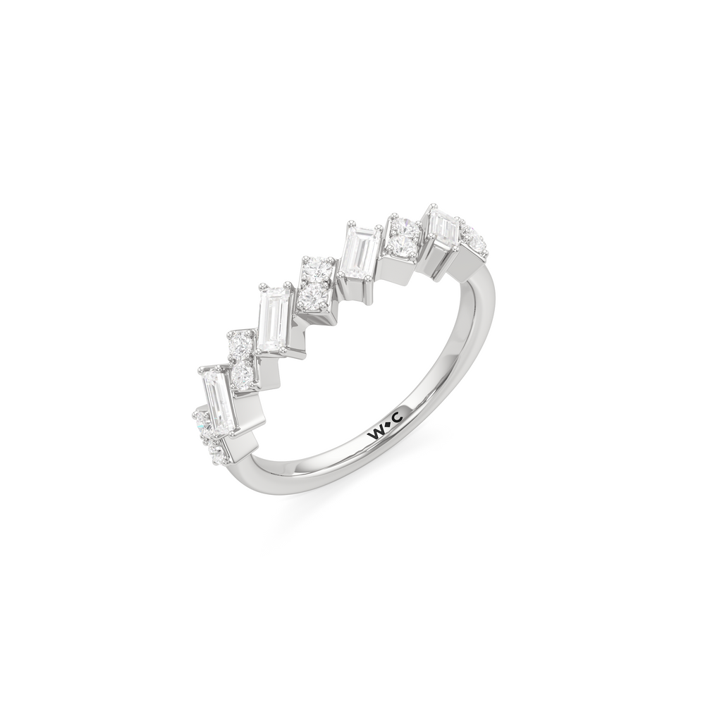 The Demi Ring with 14KT White Gold / Lab / 3/4 Cut Diamond in 14KT White Gold / Lab / 3/4 view 3
