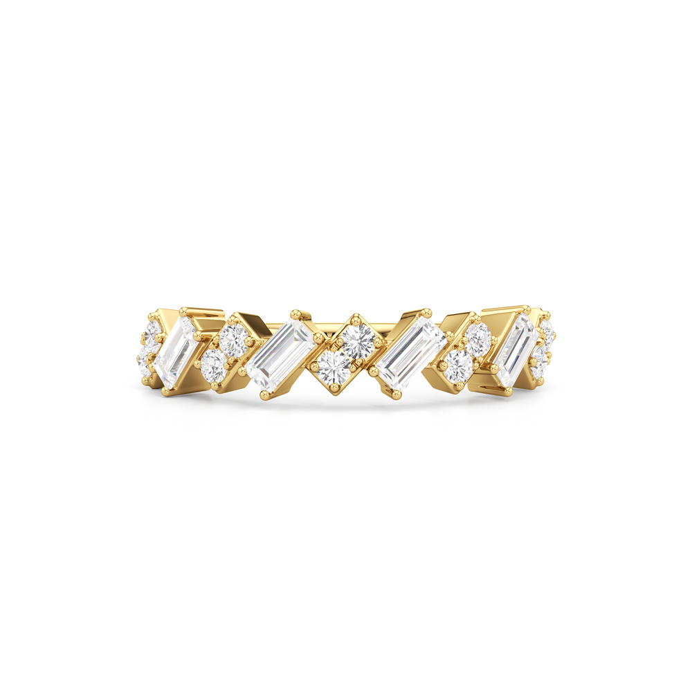 The Demi Ring with 14KT Yellow Gold / Lab / 3/4 Cut Diamond in 14KT Yellow Gold / Lab / 3/4 view 1
