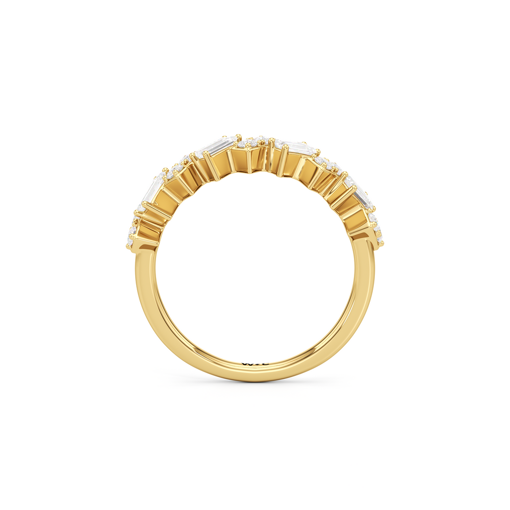 The Demi Ring with 14KT Yellow Gold / Lab / 3/4 Cut Diamond in 14KT Yellow Gold / Lab / 3/4 view 2
