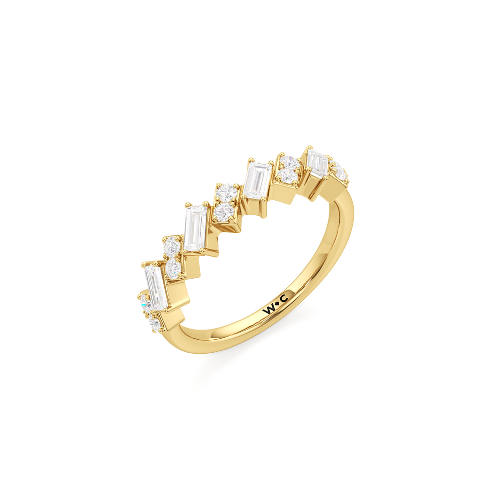 The Demi Ring with 14KT Yellow Gold / Lab / 3/4 Cut Diamond in 14KT Yellow Gold / Lab / 3/4 view 3
