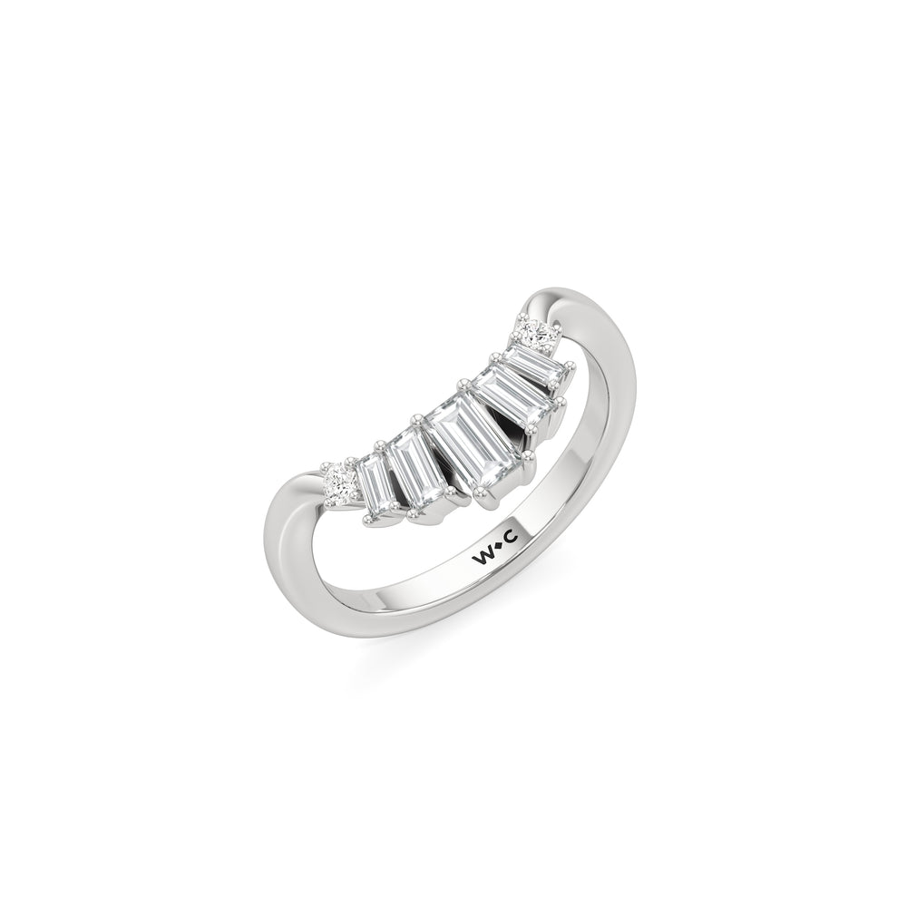 The June Ring with 14KT White Gold / Lab / 1/2 Cut Diamond in 14KT White Gold / Lab / 1/2 view 3
