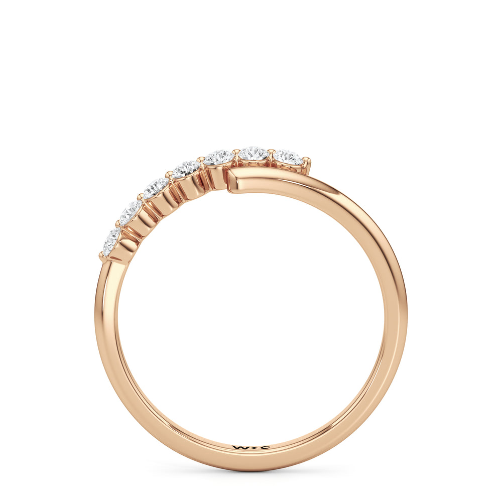 Slim Bypass Diamond Ring with 14KT Rose Gold / Lab / 1/5 Cut Diamond in 14KT Rose Gold / Lab / 1/5 view 2
