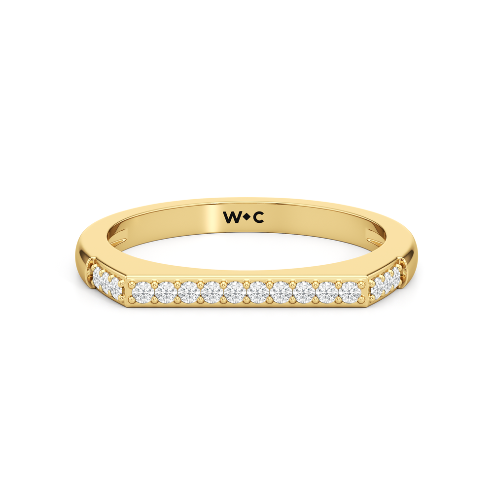 The Scottie Pavé Stacker Ring with 18K Yellow Gold Vermeil / 1/8 / 7 Cut Diamond in 14KT 18K Yellow Gold Vermeil / 1/8 / 7 view 1

