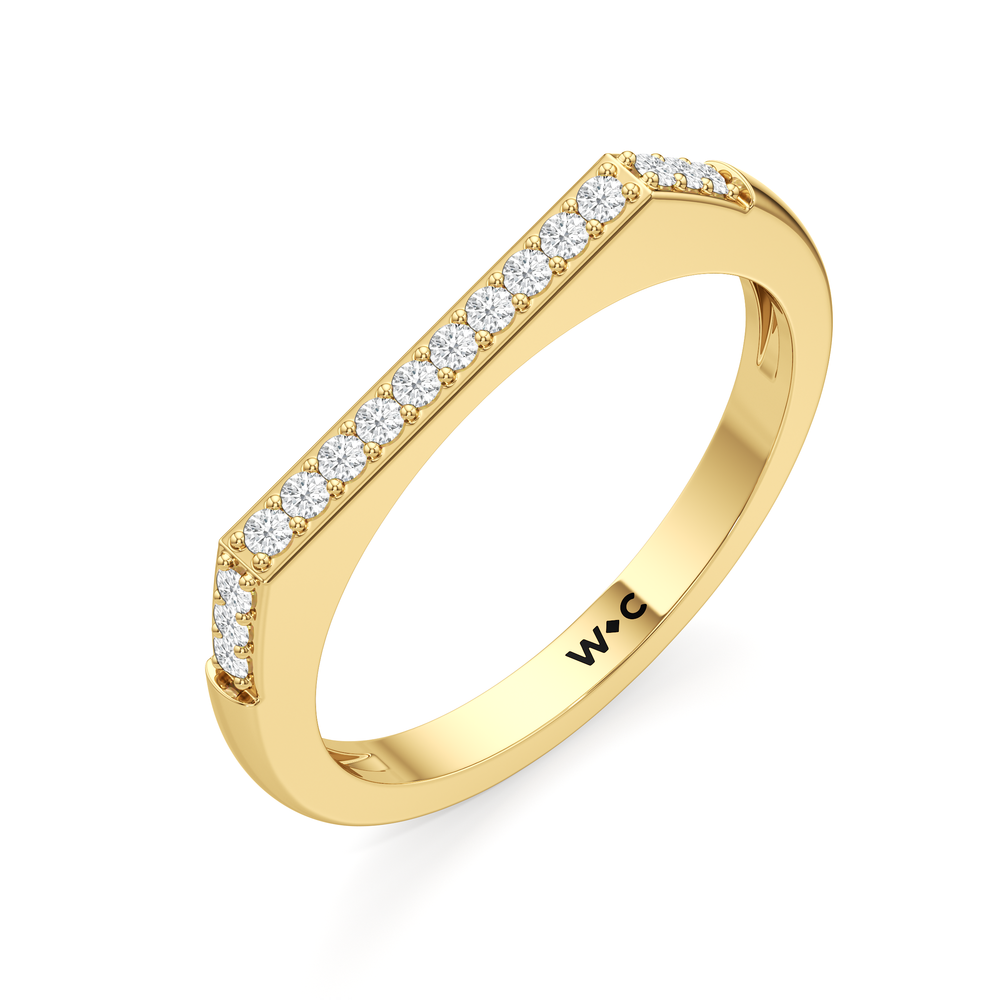 The Scottie Pavé Stacker Ring with 18K Yellow Gold Vermeil / 1/8 / 6 Cut Diamond in 14KT 18K Yellow Gold Vermeil / 1/8 / 6 view 3
