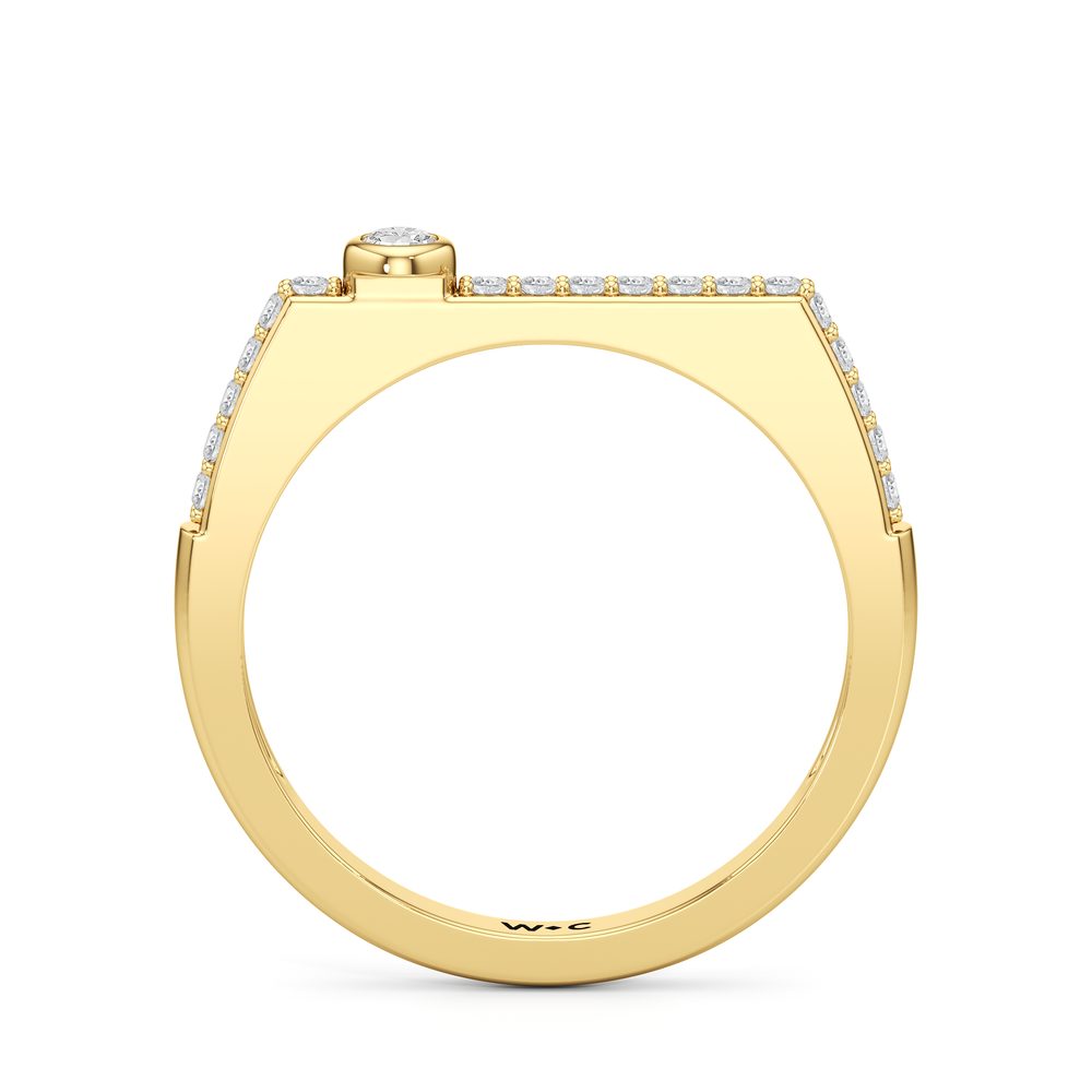 The Scottie Round Stacker Ring with 18K Yellow Gold Vermeil / 1/5 / 6 Cut Diamond in 14KT 18K Yellow Gold Vermeil / 1/5 / 6 view 2
