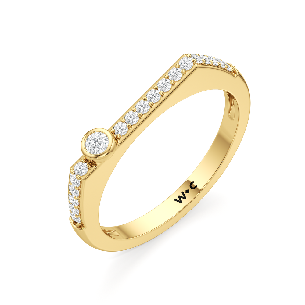 The Scottie Round Stacker Ring with 18K Yellow Gold Vermeil / 1/5 / 6.5 Cut Diamond in 14KT 18K Yellow Gold Vermeil / 1/5 / 6.5 view 3
