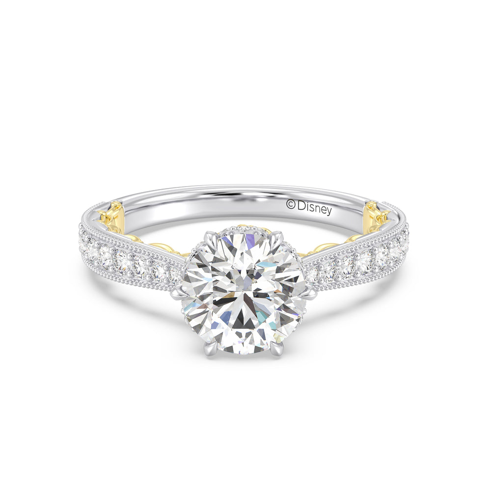 Enchanted Star Lab Grown Diamond And 14K Gold Disney Princess Belle Vintage Engagement Ring with White/Yellow Cut Diamond in 14KT Round view 2
