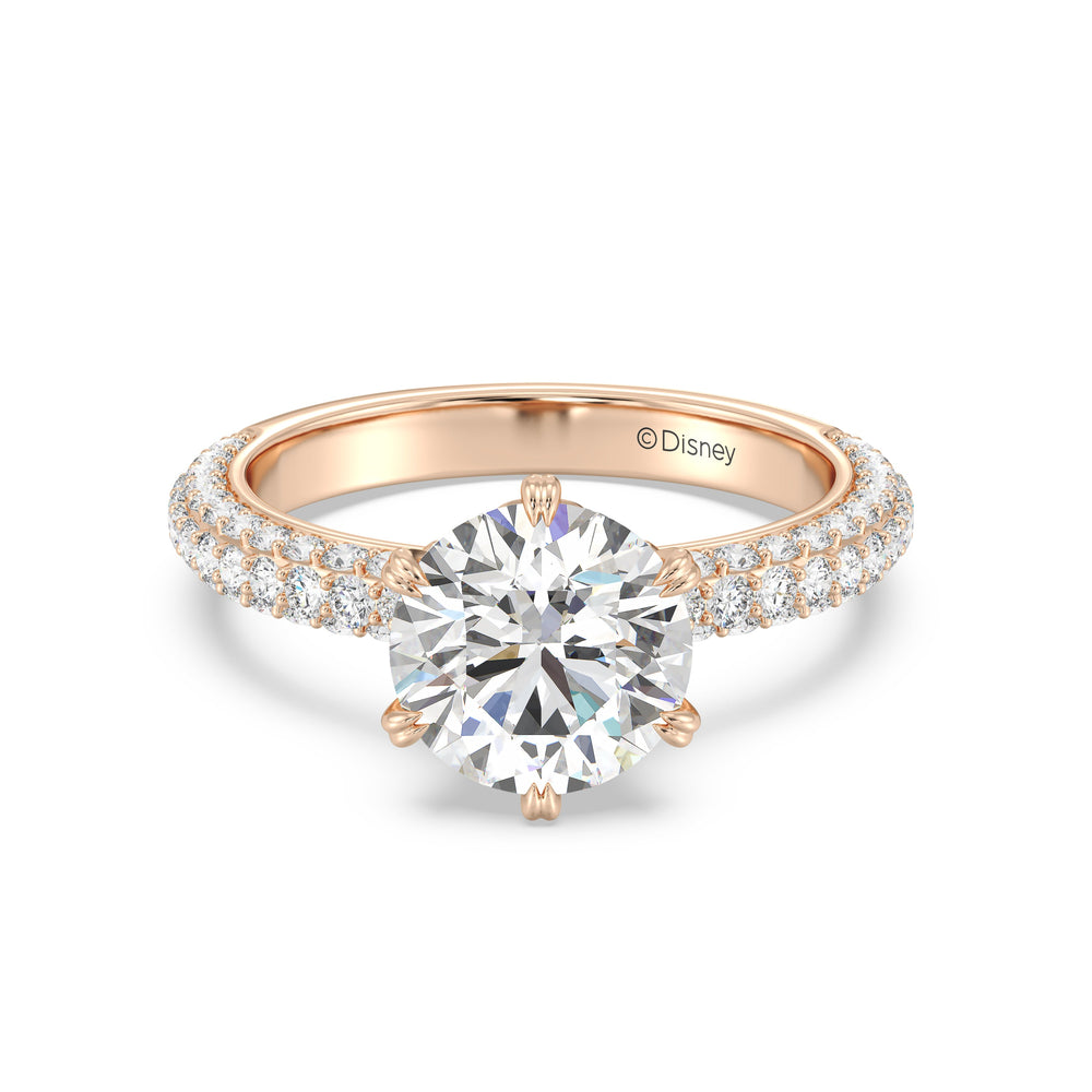 Enchanted Star Lab Grown Diamond And 14K Gold Disney Princess Cinderella Under-Halo Engagement Ring with Rose Cut Diamond in 14KT Round view 2
