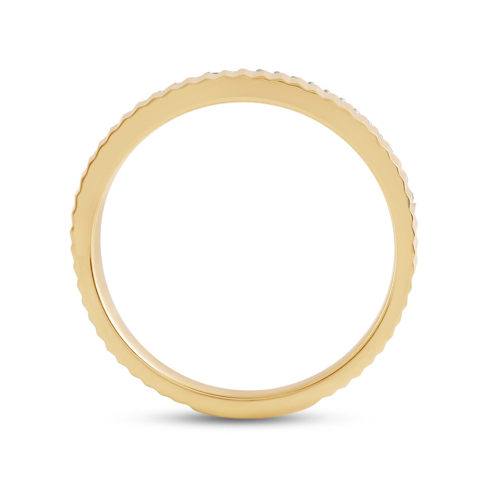 Fluted Groove Ring with 18KT Yellow Gold / Lab / 1/10 Cut Diamond in 14KT Yellow Gold / Lab / 1/10 view 4
