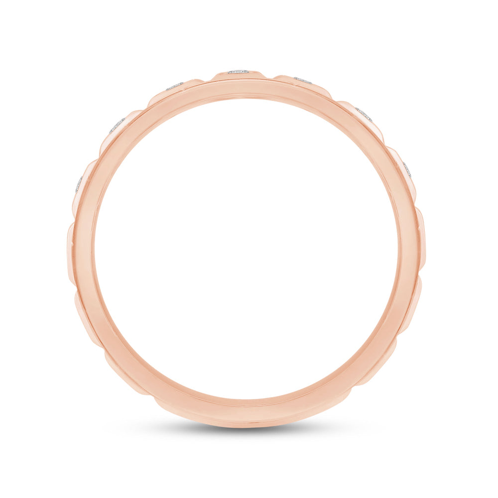 Geometric Block Ring with 18KT Rose Gold / Lab / 1/8 Cut Diamond in 14KT Rose Gold / Lab / 1/8 view 4
