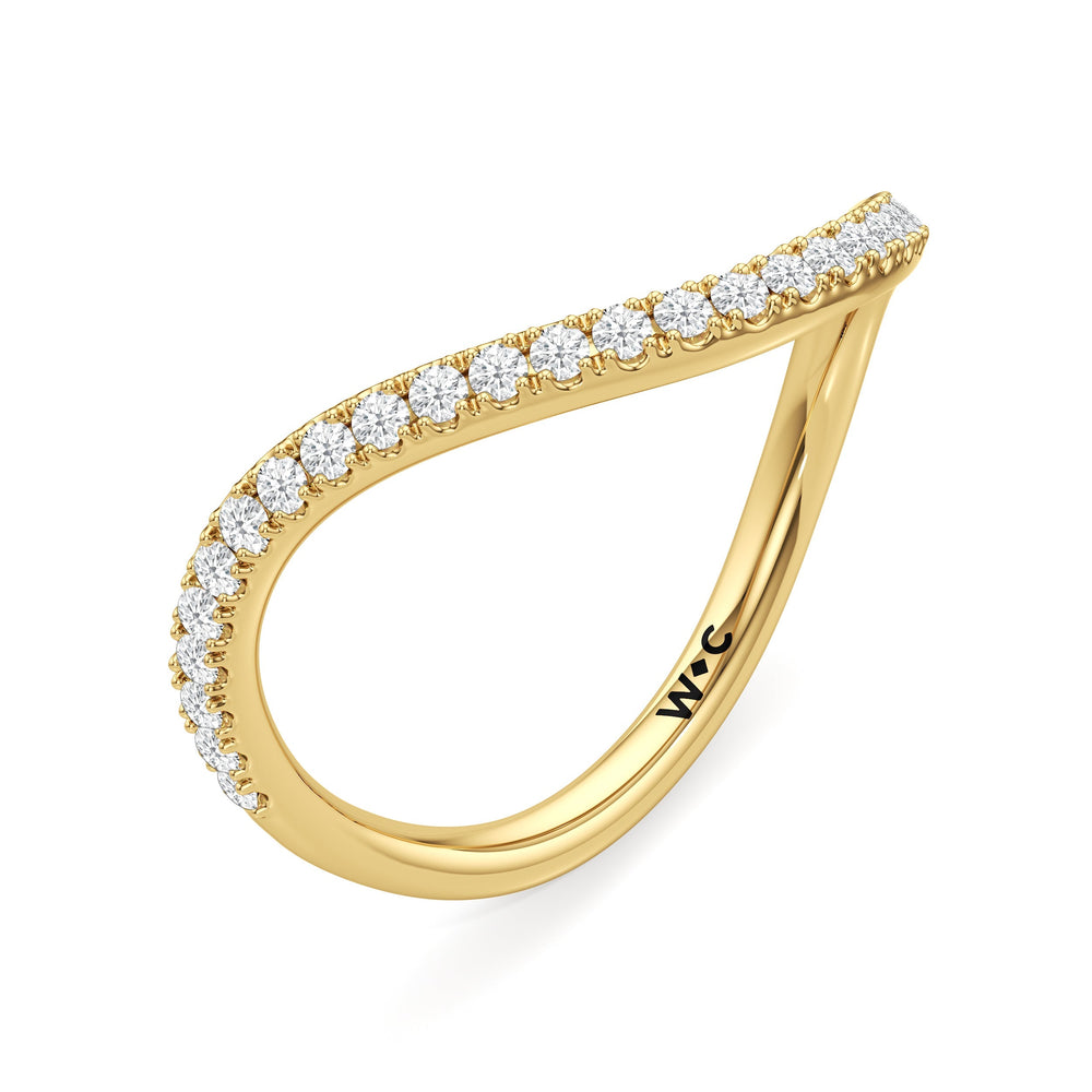 The Leni Pavé Ring with 14KT Yellow Gold / 1/4 / 7 Cut Diamond in 14KT Yellow Gold / 1/4 / 7 view 3
