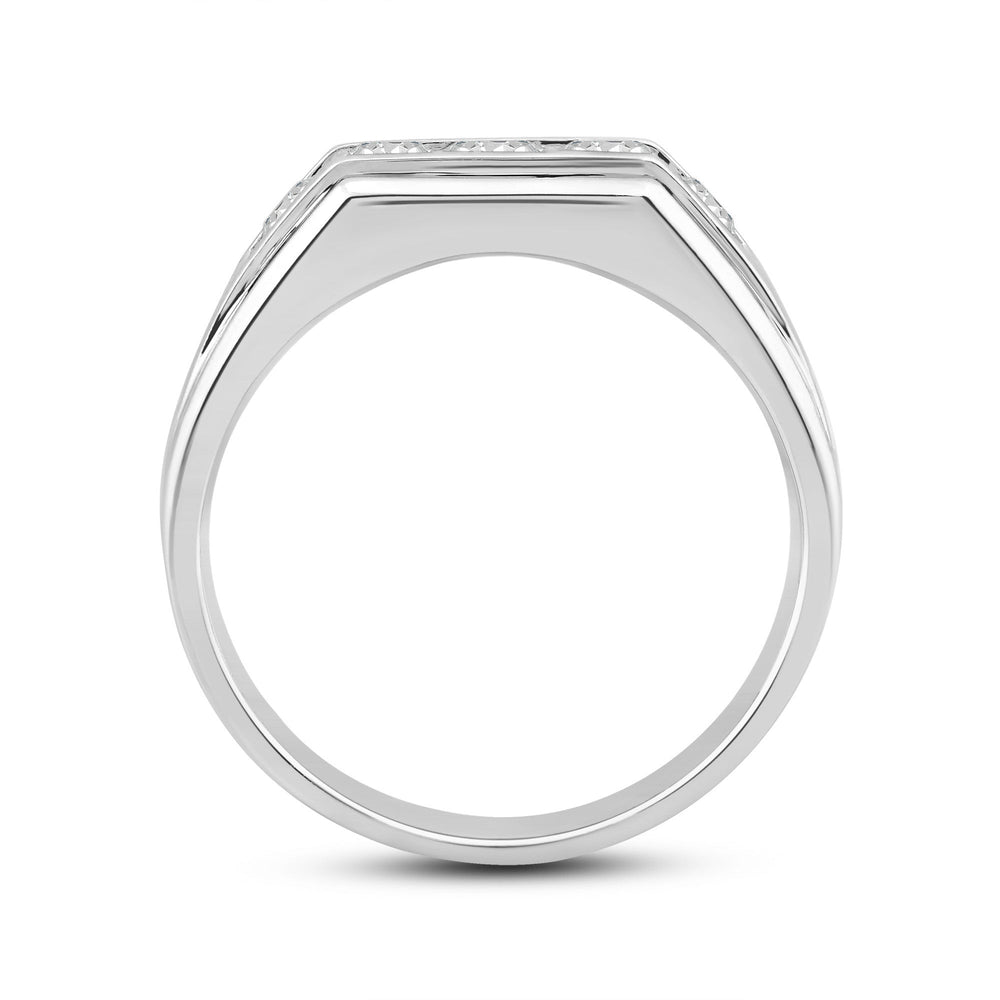 5 Stone Stepped Mens' Ring with Platinum / Lab / 1 Cut Diamond in 14KT Platinum / Lab / 1 view 3

