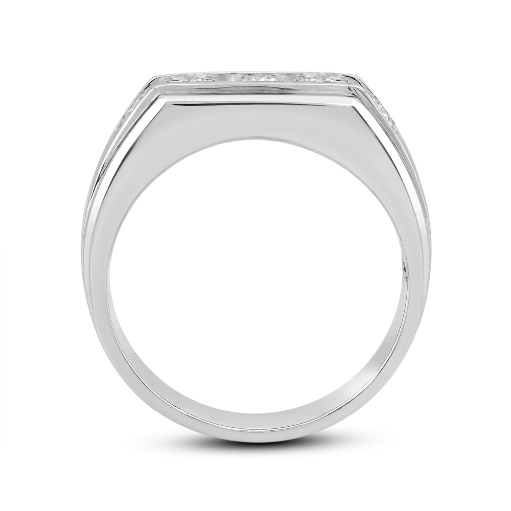 5 Stone Stepped Mens' Ring with Platinum / Lab / 1 1/2 Cut Diamond in 14KT Platinum / Lab / 1 1/2 view 2
