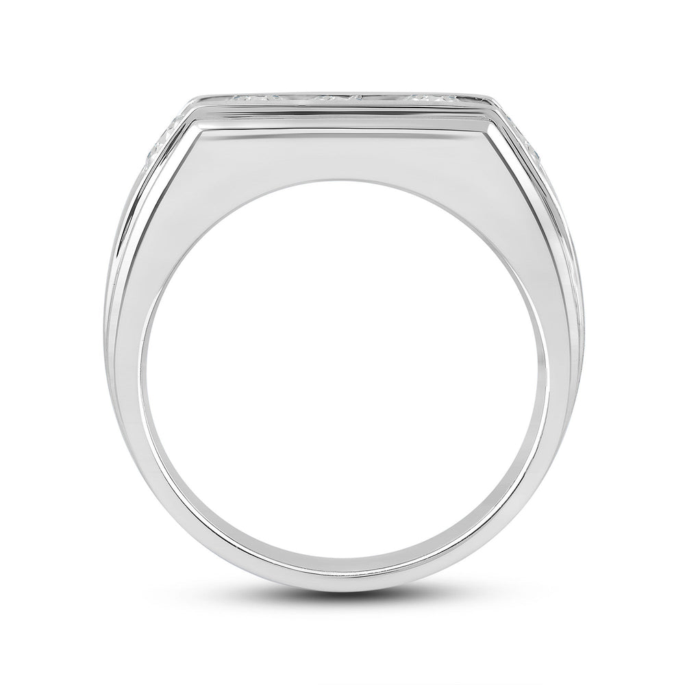 5 Stone Stepped Mens' Ring with Platinum / Lab / 2 Cut Diamond in 14KT Platinum / Lab / 2 view 2
