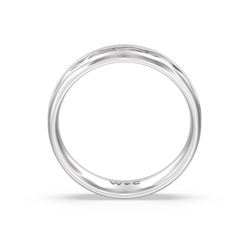 Twisted Rope Two Tone Band with Platinum / 0 Cut Diamond in 14KT Platinum / 0 view 2
