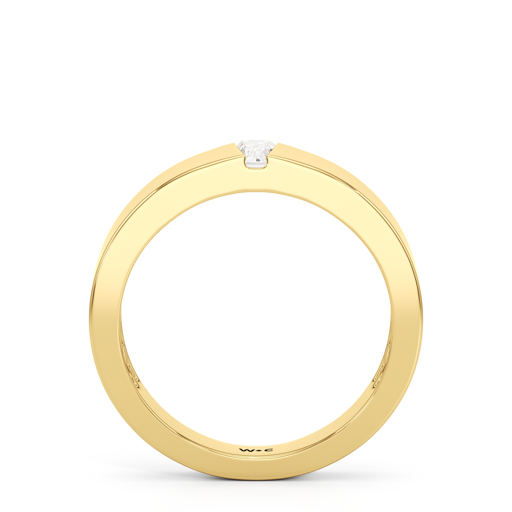 Tapered Baguette Solitaire Men's Ring with 18KT Yellow Gold / Lab / 1/4 Cut Diamond in 14KT Yellow Gold / Lab / 1/4 view 2
