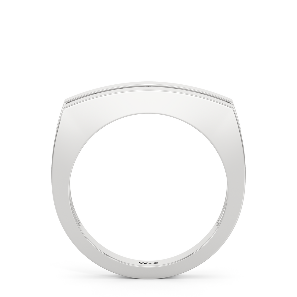 Diamond Channel Flat Top Men's Ring with Platinum / Lab / 1/2 Cut Diamond in 14KT Platinum / Lab / 1/2 view 2
